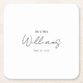 Gepersonaliseerde Proost Mr & Mrs Wedding Onderzet Kartonnen Onderzetters (Voorkant)