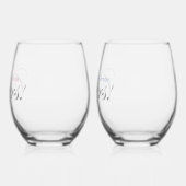 Gepersonaliseerde Proost! op de bruid bruidegom El Wijnglas Zonder Voet (Links)