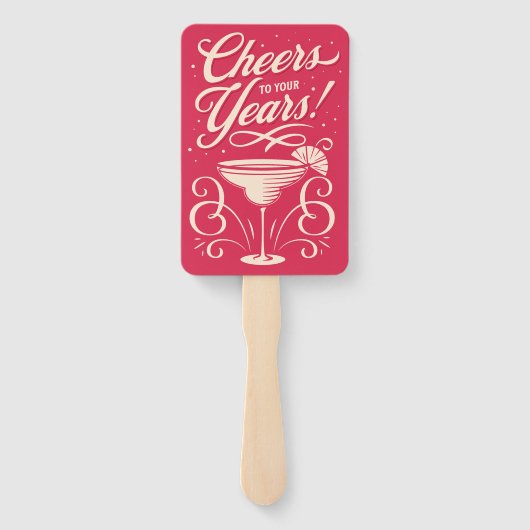 Gepersonaliseerde proost op je jaren! Fan Faces Handwaaier (Achterkant)