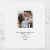Gepersonaliseerde Proost op Liefde Wijn Etiket (Enkel label)
