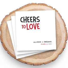Gepersonaliseerde Proost op Love Wedding Cocktail Servet