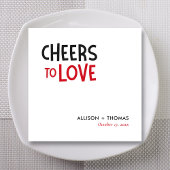 Gepersonaliseerde Proost op Love Wedding Cocktail Servet