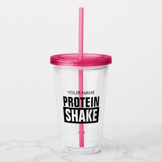 Gepersonaliseerde proteïne shake tumbler glas met  (Voorkant)