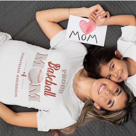 Gepersonaliseerde Proud Baseball Ma T-Shirt