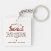 Gepersonaliseerde Proud Baseball mama Sleutelhanger (Achterkant)