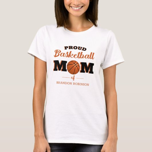 Gepersonaliseerde Proud Basketball Ma T-Shirt (Voorkant)