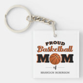 Gepersonaliseerde Proud Basketball Mam Sleutelhanger (Voorkant)