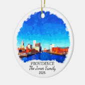 Gepersonaliseerde Providence Ornament, Rhode Islan Keramisch Ornament (Links)
