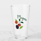 Gepersonaliseerde pruimen en kersen partij glas (Voorkant)