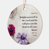 Gepersonaliseerde Psalm 37:4 Verrukking in de Heer Keramisch Ornament (Links)