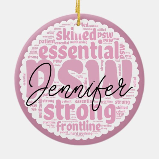 Gepersonaliseerde PSW Keramisch Ornament (Achterkant)