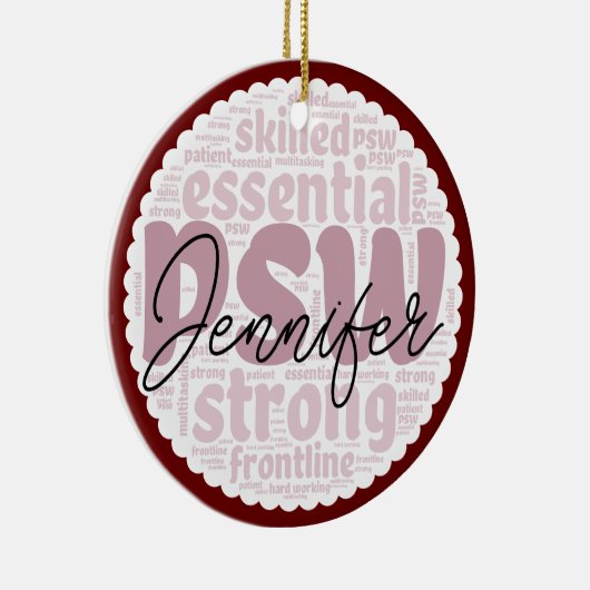 Gepersonaliseerde PSW Keramisch Ornament (Rechts)