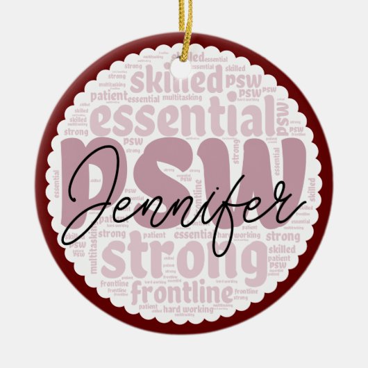 Gepersonaliseerde PSW Keramisch Ornament (Voorkant)