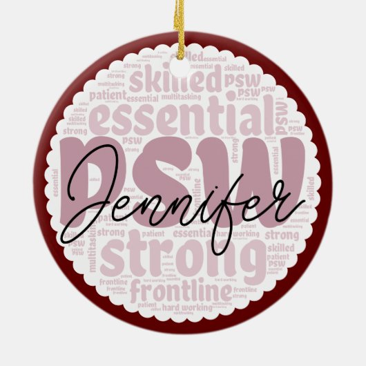 Gepersonaliseerde PSW Keramisch Ornament (Achterkant)