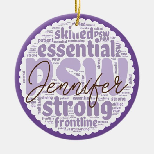 Gepersonaliseerde PSW Keramisch Ornament (Voorkant)