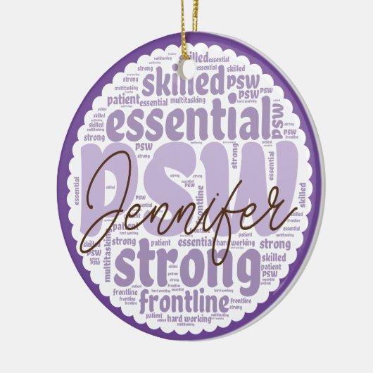 Gepersonaliseerde PSW Keramisch Ornament (Links)