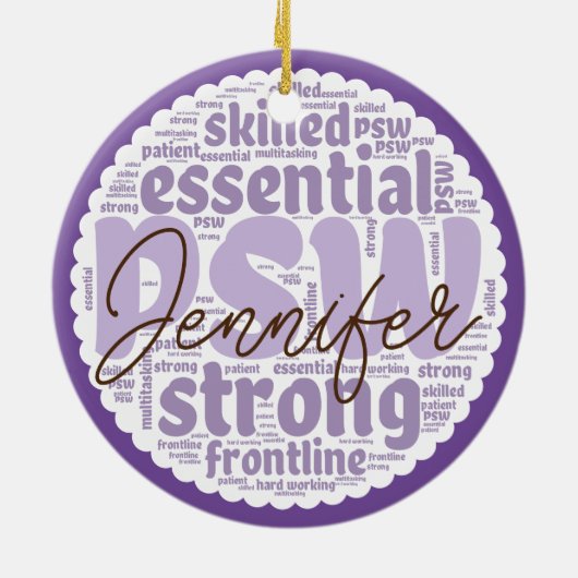 Gepersonaliseerde PSW Keramisch Ornament (Achterkant)