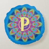 Gepersonaliseerde psychedelische ronde werpkussen  rond kussen (Achterkant)