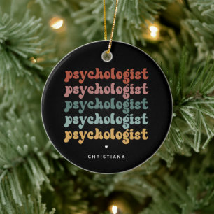Gepersonaliseerde Psycholoog Retro Psychologie Keramisch Ornament