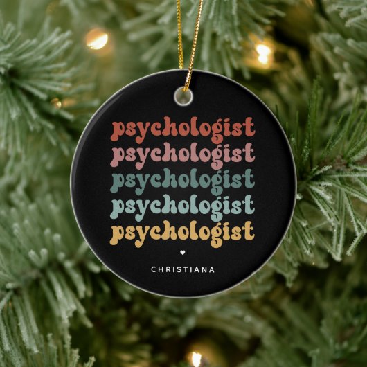 Gepersonaliseerde psycholoog retro psychologie keramisch ornament (Boom)