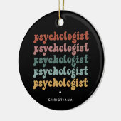 Gepersonaliseerde psycholoog retro psychologie keramisch ornament (Links)