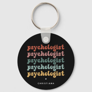 Gepersonaliseerde psycholoog retro psychologie sleutelhanger