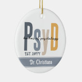Gepersonaliseerde PsyD Doctor of Psychology Afstud Keramisch Ornament (Rechts)
