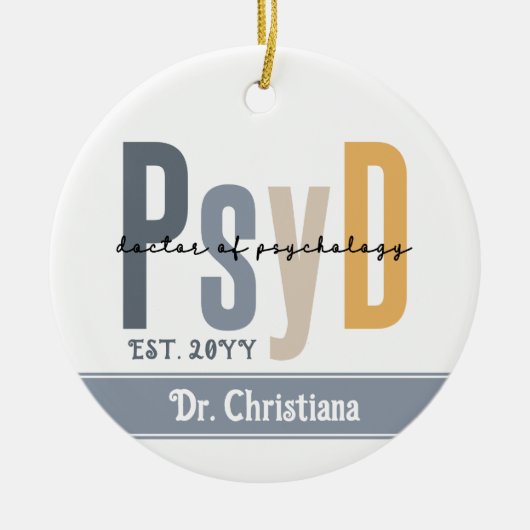 Gepersonaliseerde PsyD Doctor of Psychology Afstud Keramisch Ornament (Voorkant)