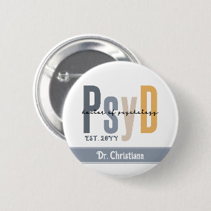 Gepersonaliseerde PsyD Doctor of Psychology Afstud Ronde Button 5,7 Cm