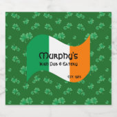 Gepersonaliseerde Pub & Eatery Irish Flag Shamrock Bier Etiket (Enkel label)