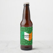 Gepersonaliseerde Pub & Eatery Irish Flag Shamrock Bier Etiket (Voorkant)