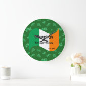 Gepersonaliseerde Pub & Eatery Irish Flag Shamrock Grote Klok (Huis)