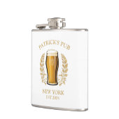 Gepersonaliseerde Pub Sign Bierglas met aangepaste Heupfles (Links)