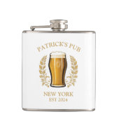 Gepersonaliseerde Pub Sign Bierglas met aangepaste Heupfles (Voorkant)