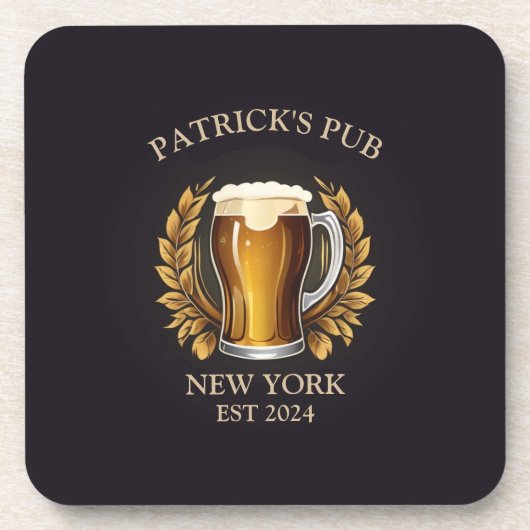 Gepersonaliseerde Pub Sign voor Home Bar Beer Glas Bier Onderzetter (Voorkant)