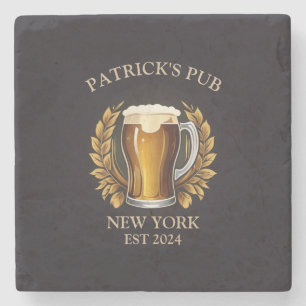 Gepersonaliseerde Pub Sign voor Home Bar Beer Glas Stenen Onderzetter