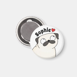 Gepersonaliseerde Pug-magneet, op maat gemaakte Pu Magneet