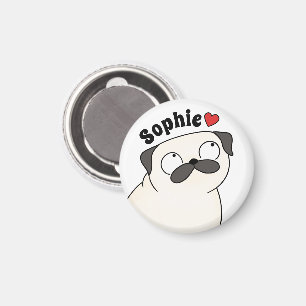 Gepersonaliseerde Pug-magneet, op maat gemaakte Pu Magneet