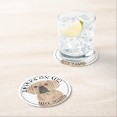 Gepersonaliseerde Puggle Dog Wedding Ronde Kartonnen Onderzetter (Insitu)