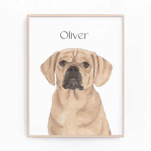 Gepersonaliseerde Puggle omkeerbare kunst Foto Afdruk