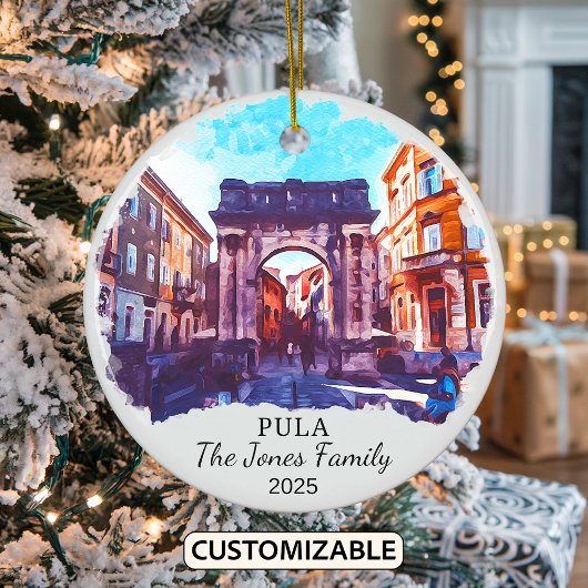 Gepersonaliseerde Pula Ornament, Kroatië Keramisch Ornament