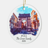 Gepersonaliseerde Pula Ornament, Kroatië Keramisch Ornament (Links)