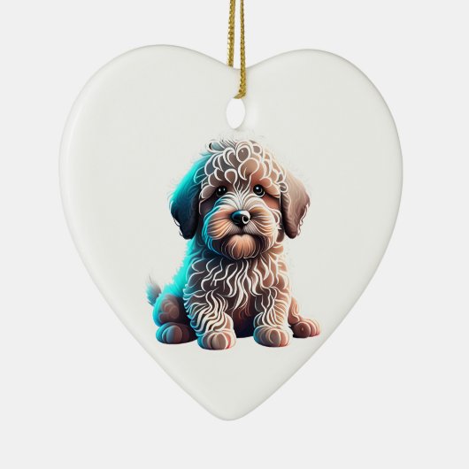 Gepersonaliseerde Puli Puppy Keramisch Ornament (Rechts)