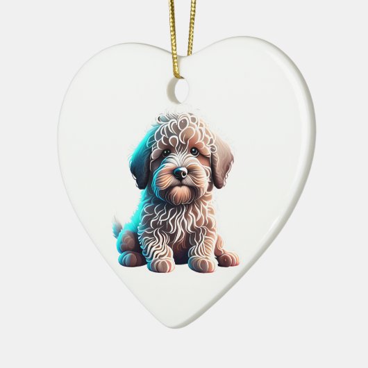 Gepersonaliseerde Puli Puppy Keramisch Ornament (Links)