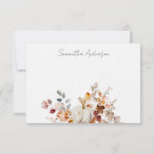 Gepersonaliseerde Pumpkin Autumn Herfst Flat Note  Notitiekaartje (Voorkant)