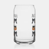 Gepersonaliseerde Pumpkin Bow Halloween Party Favo Blikvorm Glas (Rechts)