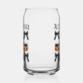 Gepersonaliseerde Pumpkin Bow Halloween Party Favo Blikvorm Glas (Links)