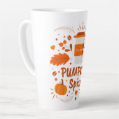 Gepersonaliseerde Pumpkin Spice koffie, herfstblad Latte Mok (Linkerhoek)