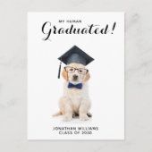 Gepersonaliseerde Puppy Dog Afstuderen Afstudeerfe Uitnodiging Briefkaart (Voorkant)