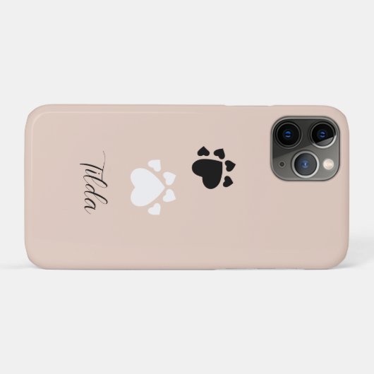 Gepersonaliseerde puppy hart poten Case-Mate iPhone case (Achterkant (horizontaal))